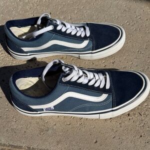 Vans Men's Blue and White Sneakers 10.5